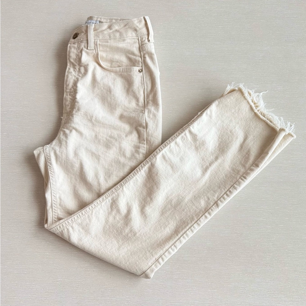 Zara Cream Straight Leg Jeans Classic Design